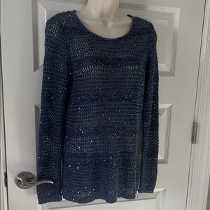INC International Concepts Dark Blue Knit Sweater